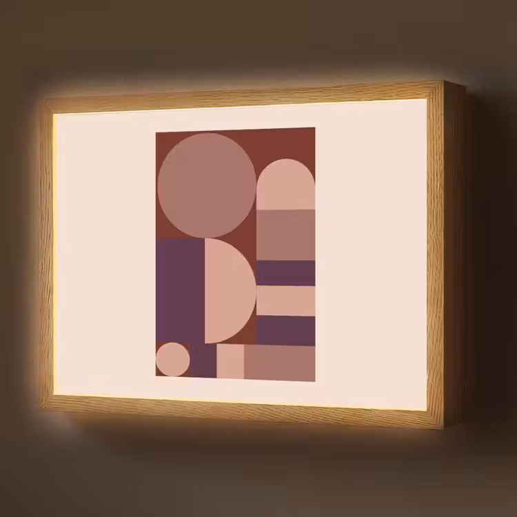 Geometrisch - Cirkels - Rood Light Box met batterij (Wandlamp) middel -z3d_website