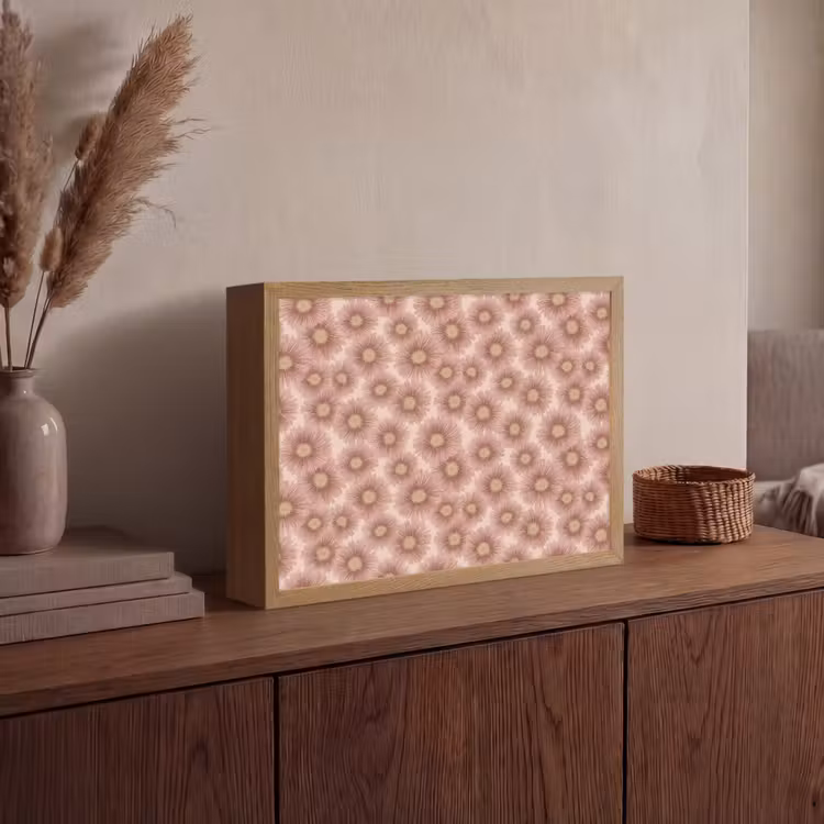 Gerbera - Bloemen - Roze Light Box met batterij (Wandlamp) middel 907 -sfeer2