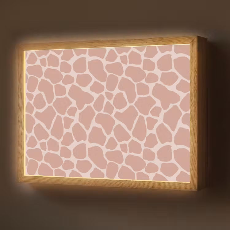 Giraffe - Lichtroze - Warm - Roze Light Box met batterij (Wandlamp) middel 907 -z3d_website