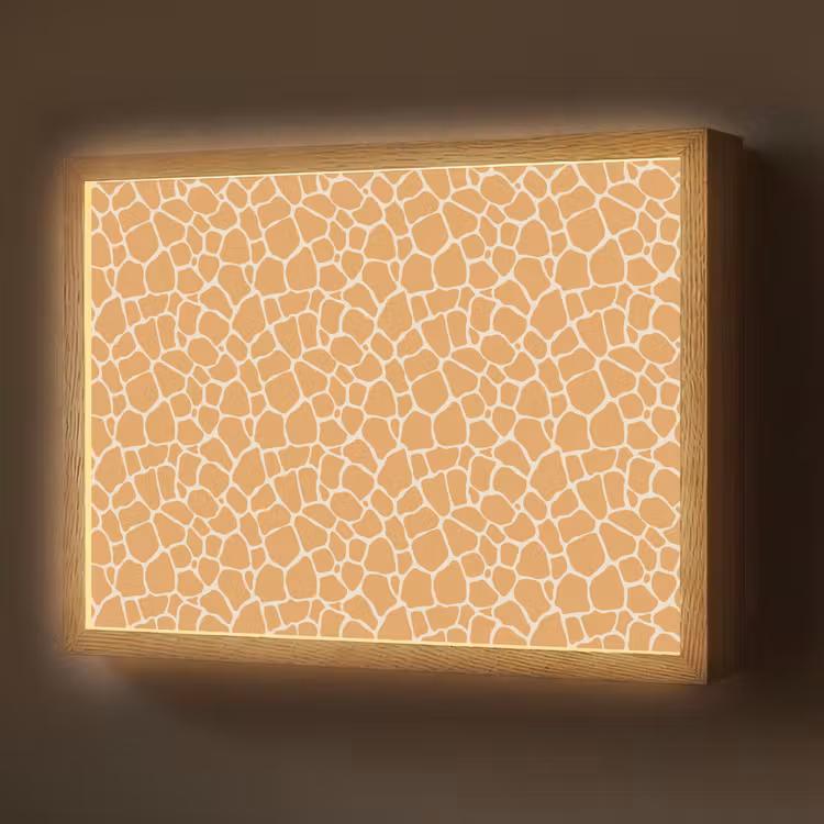 Giraf - Oranje - Patroon Light Box met batterij (Wandlamp) middel 907 -z3d_website