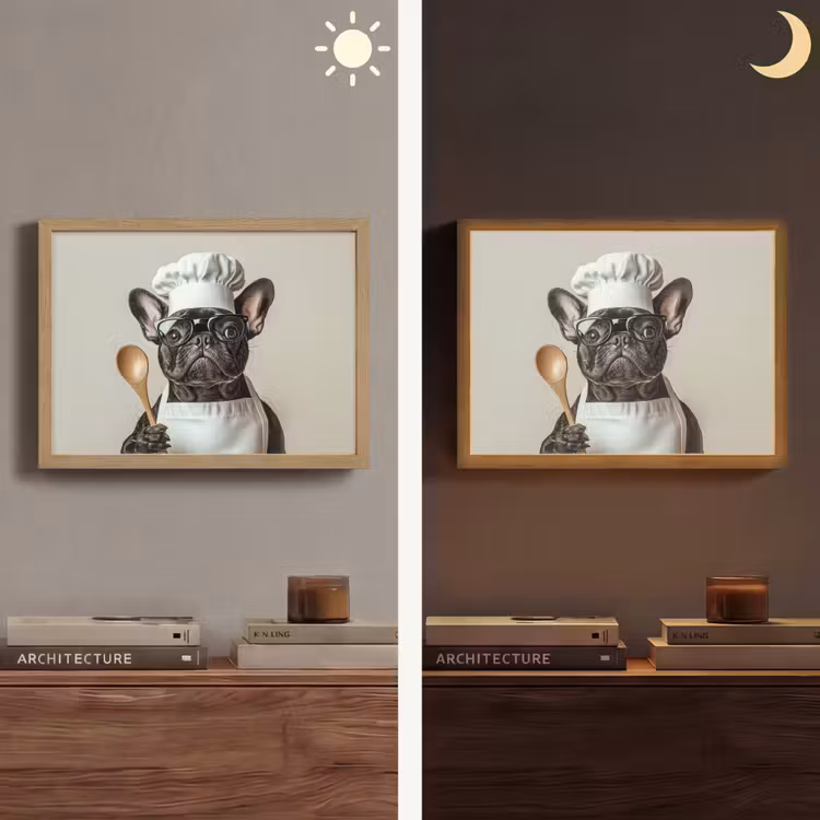 Bril - Hond - Kok Light Box met batterij (Wandlamp) middel -sfeer3