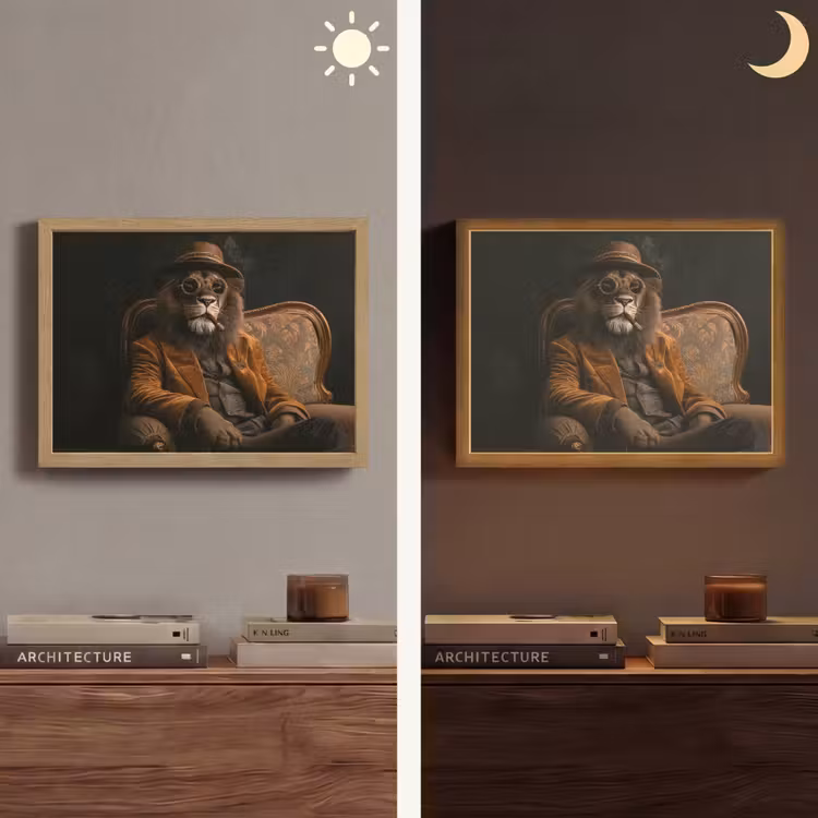 Bril - Leeuw - Bank - Hoed Light Box met batterij (Wandlamp) middel -sfeer3