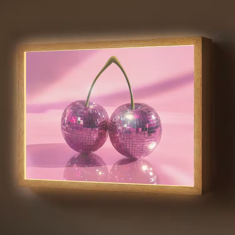 Glitter - Discobol - Roze - Kersen Light Box met batterij (Wandlamp) middel -z3d_website