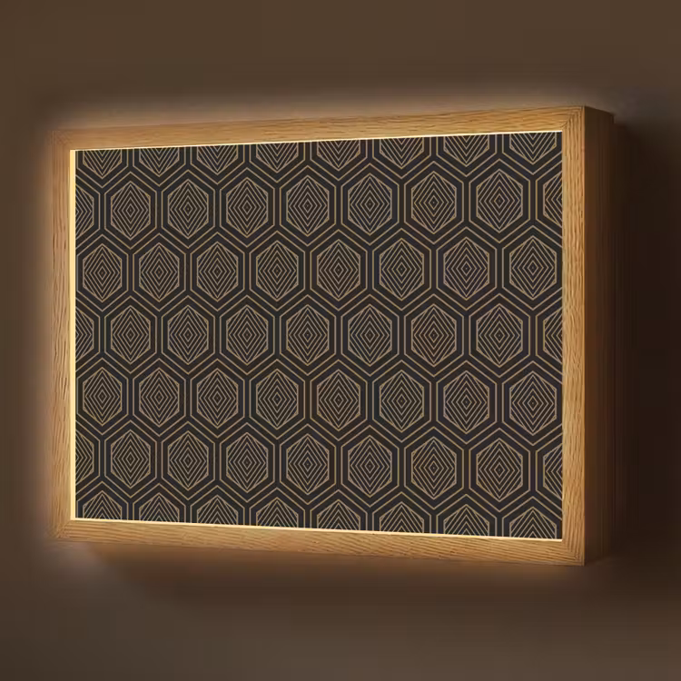 Goud - Zwart - Tunnel Light Box met batterij (Wandlamp) middel 907 -z3d_website