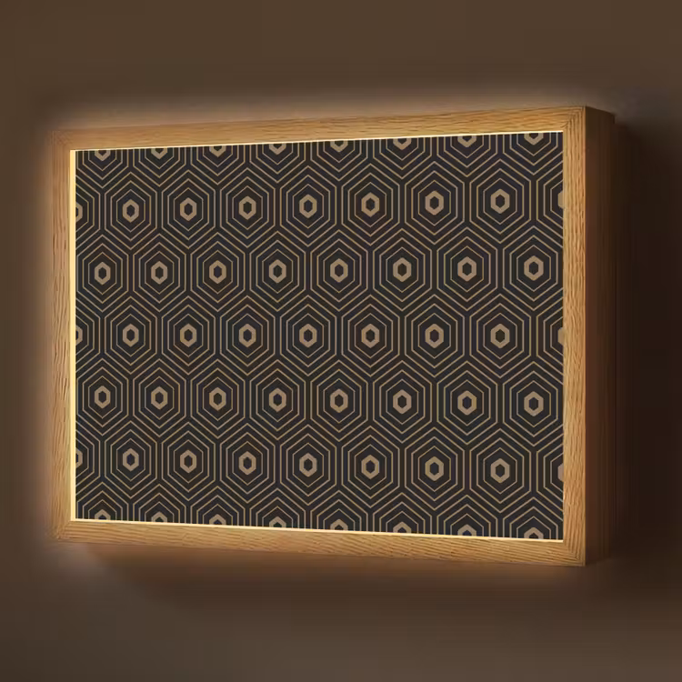 Goud - Illusie - Patroon Light Box met batterij (Wandlamp) middel 907 -z3d_website