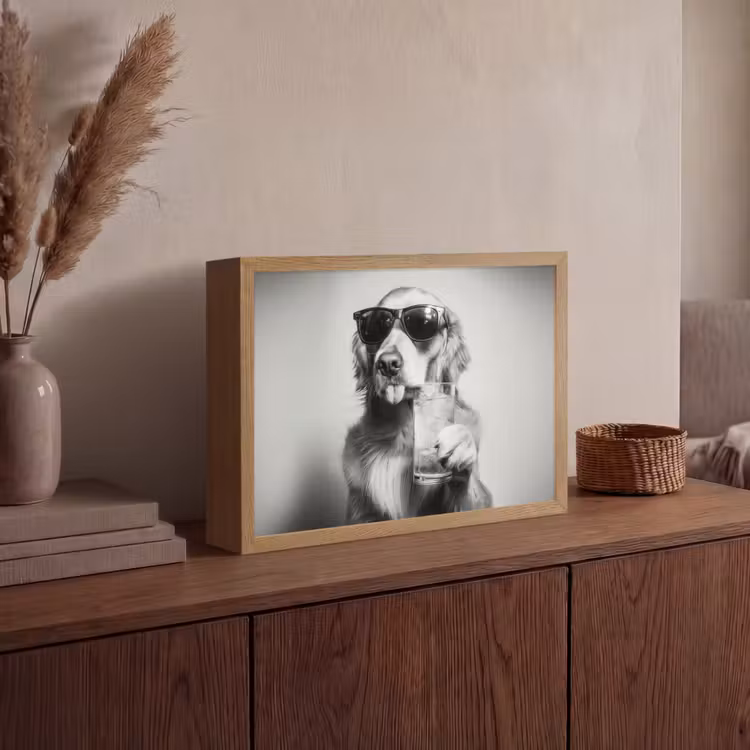 Golden retriever - Hond - Zonnebril - Gkas Light Box met batterij (Wandlamp) middel -sfeer2
