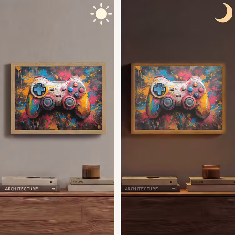 Graffiti - Gaming - Controller - Verf Light Box met batterij (Wandlamp) middel -sfeer3