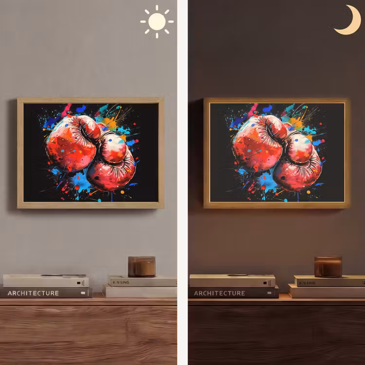 Graffiti - Sport - Boksen - Bokshandschoenen Light Box met batterij (Wandlamp) middel -sfeer3
