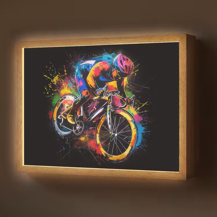 Graffiti - Sport - Wielrennen - Fiets Light Box met batterij (Wandlamp) middel -z3d_website