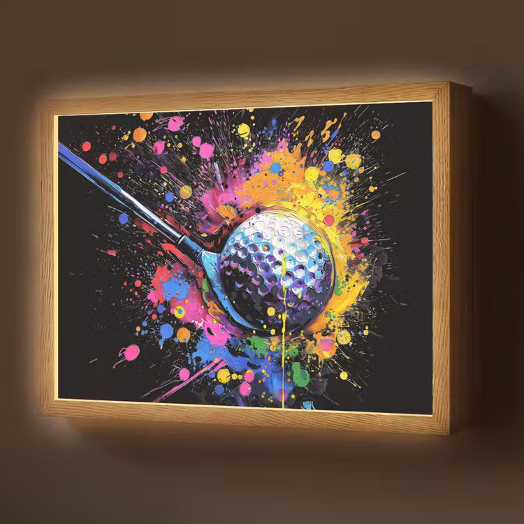 Graffiti - Sport - Golf - Golfclub Light Box met batterij (Wandlamp) middel -z3d_website