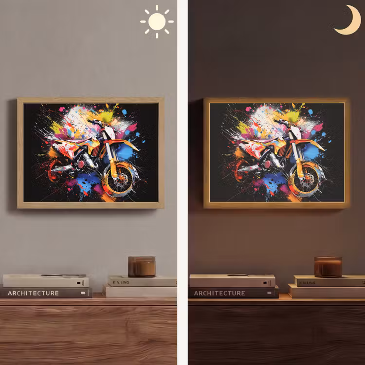 Graffiti - Sport - Motor - Motorcross Light Box met batterij (Wandlamp) middel -sfeer3