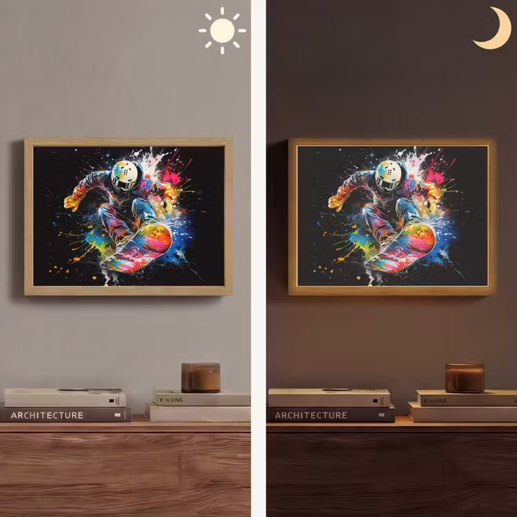 Graffiti - Sport - Snowboarden - Wintersport Light Box met batterij (Wandlamp) middel -sfeer3