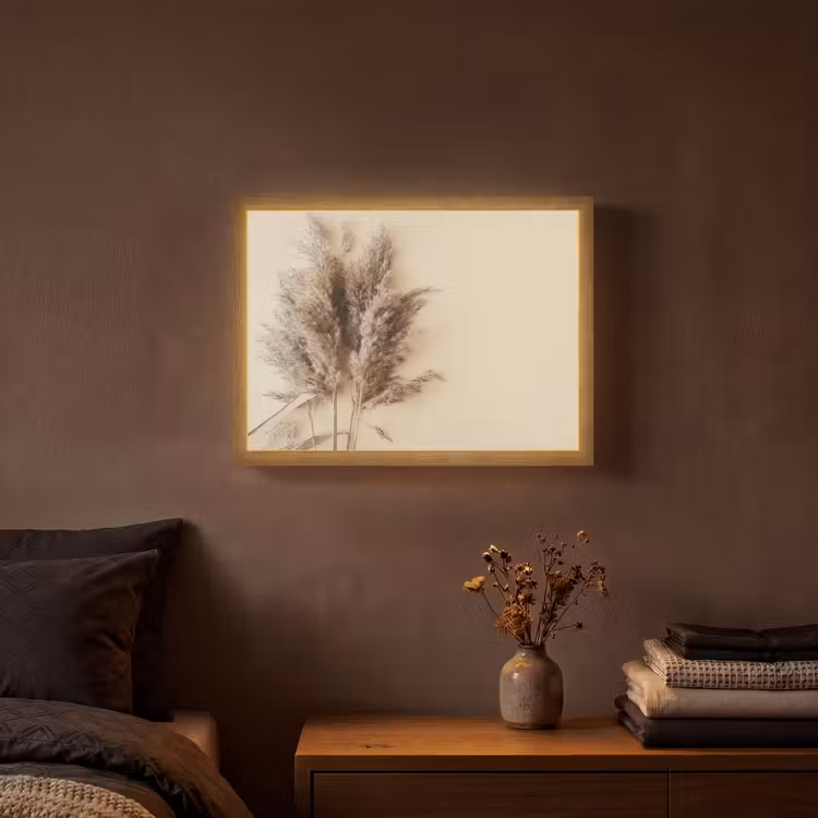 Graan - Pastel - Natuur Light Box met batterij (Wandlamp) middel -sfeer4