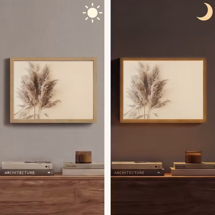 Graan - Pastel - Natuur Light Box met batterij (Wandlamp) middel -sfeer3