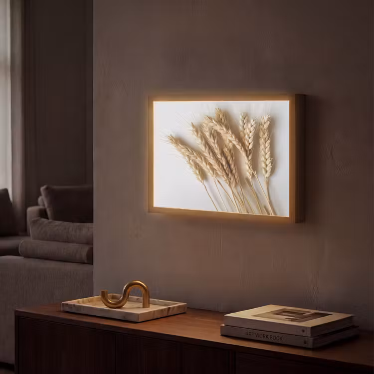 Graan - Geel - Wit - Stilleven Light Box met batterij (Wandlamp) middel -sfeer1