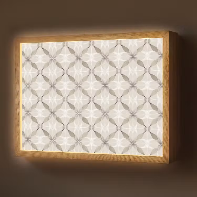 Grafisch - Patroon - Grijs Light Box met batterij (Wandlamp) middel 907 -z3d_website