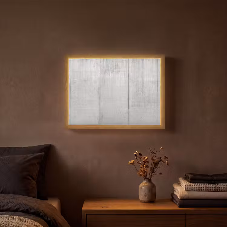 Grijs - Betonlook - Industrieel Light Box met batterij (Wandlamp) middel -sfeer4