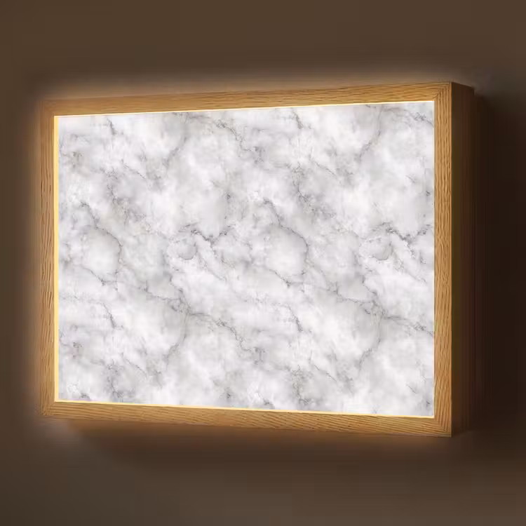 Grijs - Marmer - Klassiek - Aders Light Box met batterij (Wandlamp) middel 907 -z3d_website