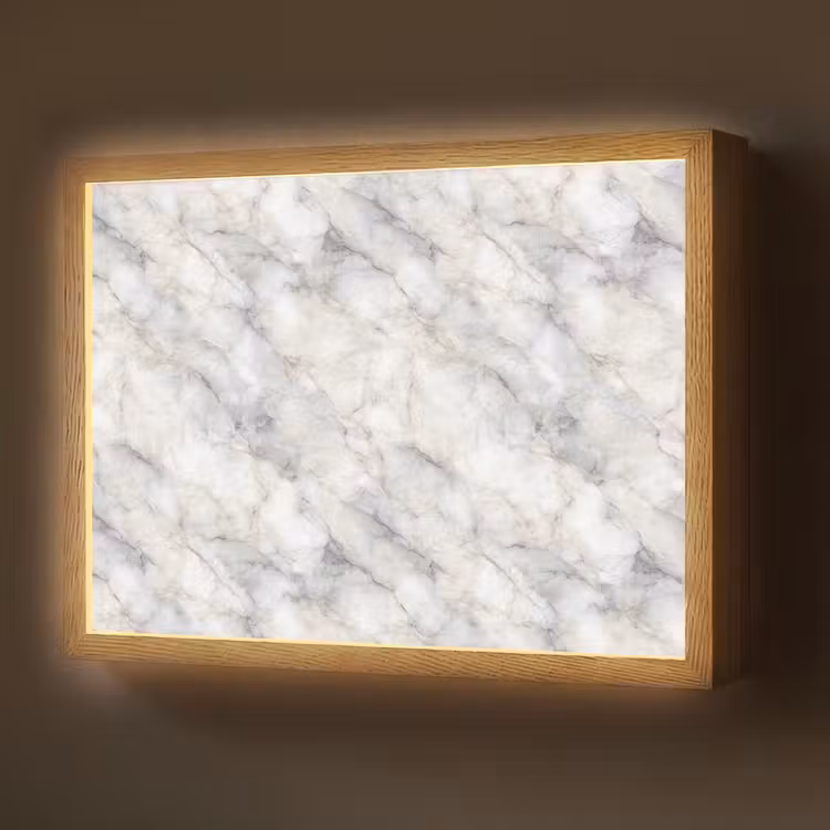 Grijs - Marmer - Gedetailleerd Light Box met batterij (Wandlamp) middel 907 -z3d_website