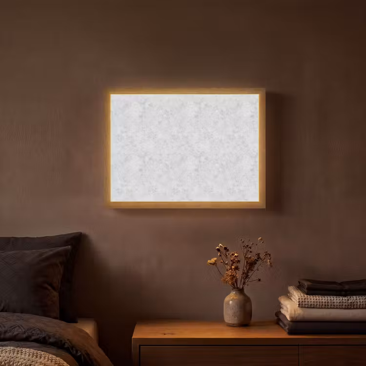 Grijs - Terrazzo-effect - Beton Light Box met batterij (Wandlamp) middel 907 -sfeer4