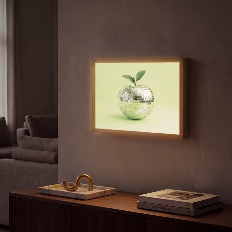 Groen - Disco - Decoratie - Appel Light Box met batterij (Wandlamp) middel -sfeer1
