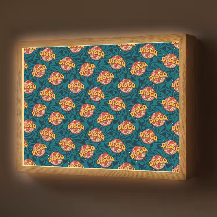 Groen - Disco - Patroon Light Box met batterij (Wandlamp) middel 907 -z3d_website