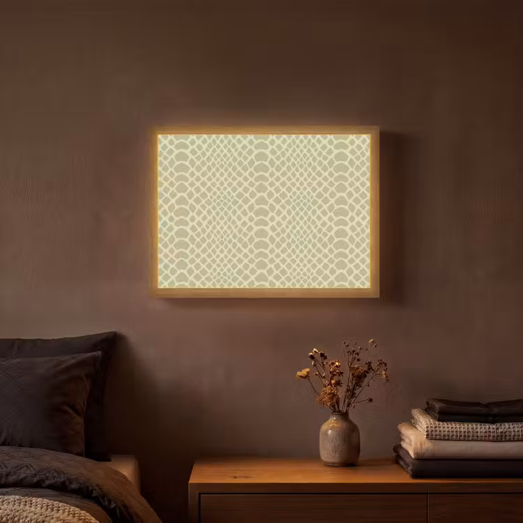 Groen - Patroon - Schubben Light Box met batterij (Wandlamp) middel 907 -sfeer4