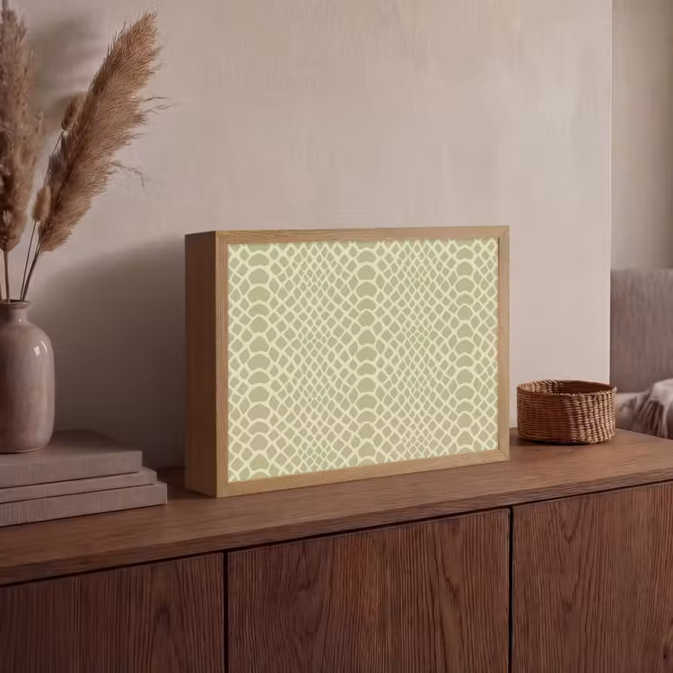 Groen - Patroon - Schubben Light Box met batterij (Wandlamp) middel 907 -sfeer2