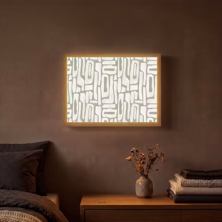 Groen - Wit - Kronkelen Light Box met batterij (Wandlamp) middel 907 -sfeer4