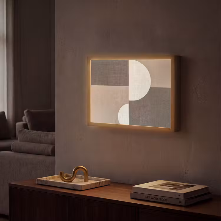 Raster - Halve cirkels - Contrast Light Box met batterij (Wandlamp) middel -sfeer1