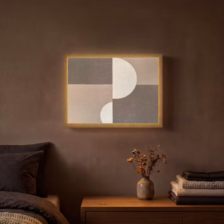 Raster - Halve cirkels - Contrast Light Box met batterij (Wandlamp) middel -sfeer4