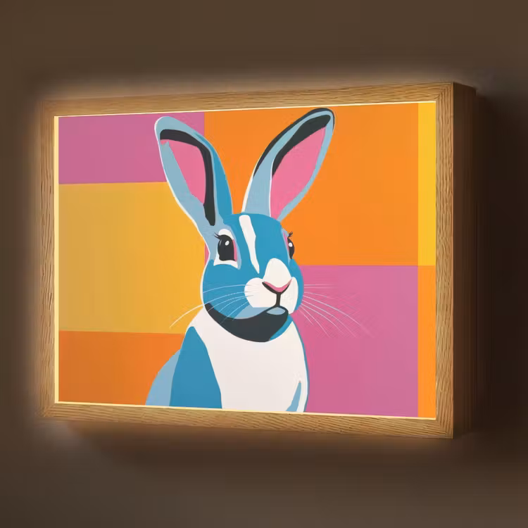 Haas - Kleurvakken - Oren - Roze Light Box met batterij (Wandlamp) middel -z3d_website