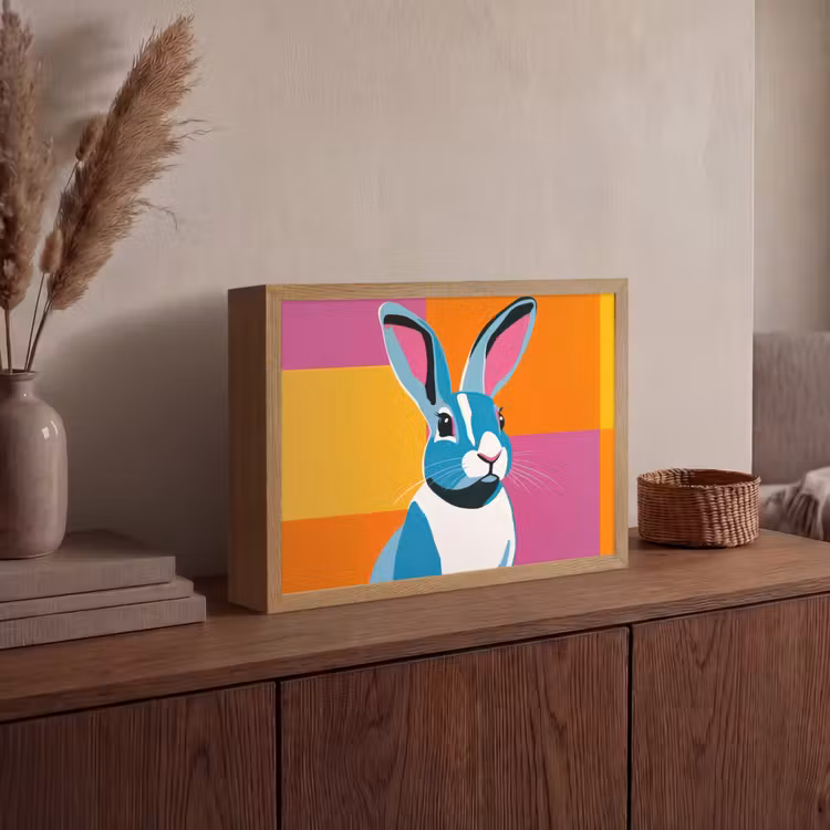Haas - Kleurvakken - Oren - Roze Light Box met batterij (Wandlamp) middel -sfeer2