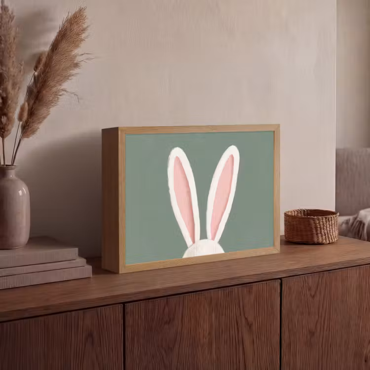Hazen - Oren - Roze Light Box met batterij (Wandlamp) middel -sfeer2