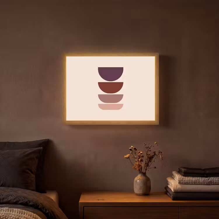 Harmonieus - Symmetrisch - Rood Light Box met batterij (Wandlamp) middel -sfeer4