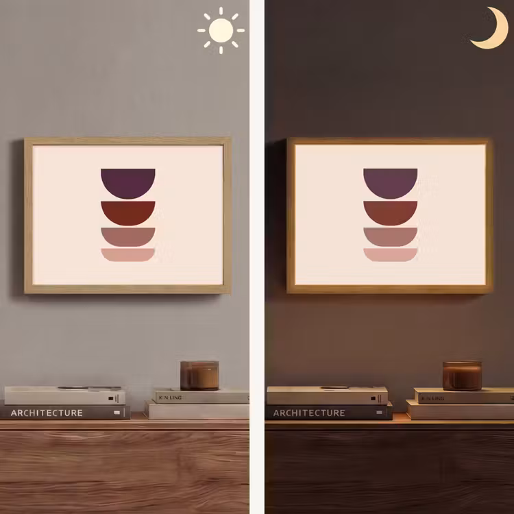 Harmonieus - Symmetrisch - Rood Light Box met batterij (Wandlamp) middel -sfeer3