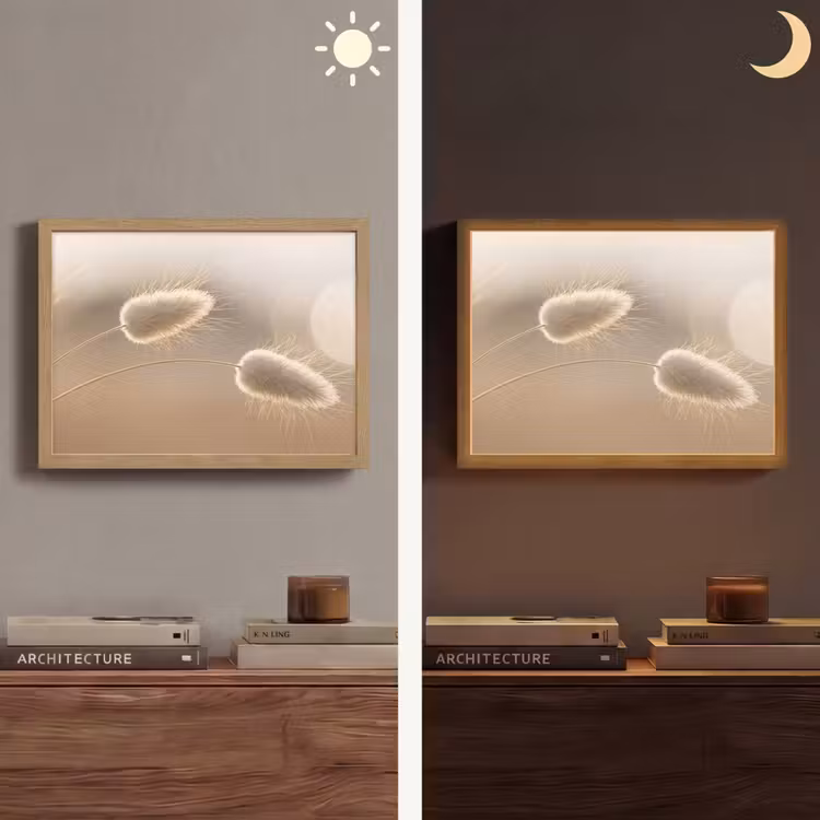 Hazestaartgras - Graanharen - Zonlicht Light Box met batterij (Wandlamp) middel -sfeer3