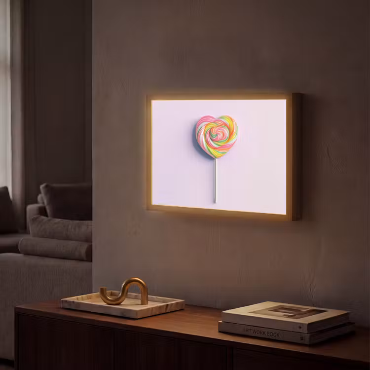 Hart - Lolly - Snoep Light Box met batterij (Wandlamp) middel -sfeer1