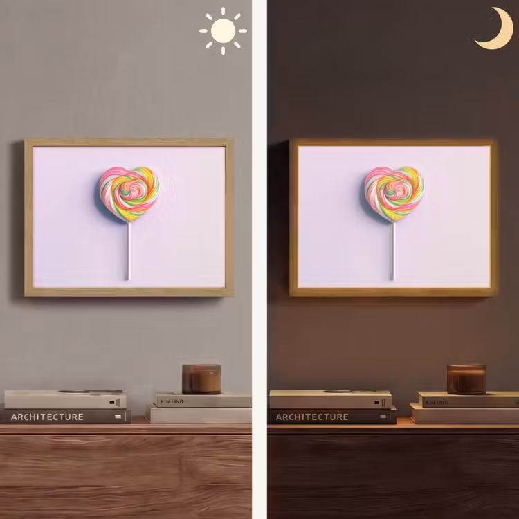 Hart - Lolly - Snoep Light Box met batterij (Wandlamp) middel -sfeer3