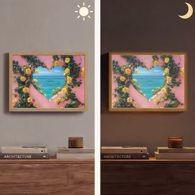 Hart - Zee - Muur Light Box met batterij (Wandlamp) middel -sfeer3