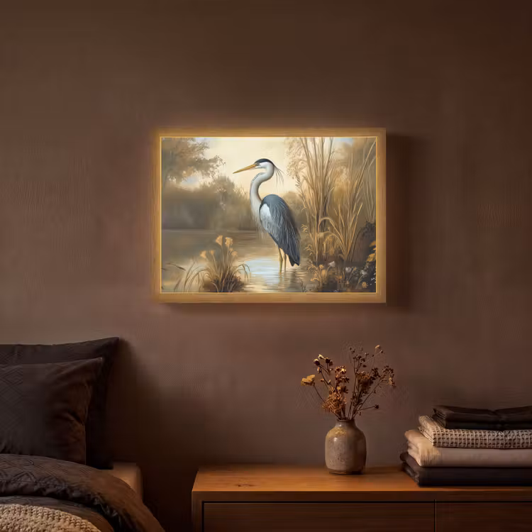 Reiger - Water - Planten Light Box met batterij (Wandlamp) middel -sfeer4