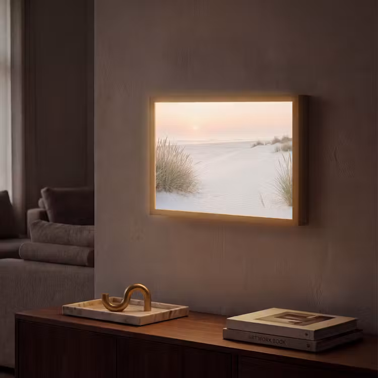 Horizon - Duinlandschap - Zand Light Box met batterij (Wandlamp) middel -sfeer1
