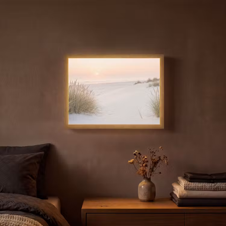 Horizon - Duinlandschap - Zand Light Box met batterij (Wandlamp) middel -sfeer4