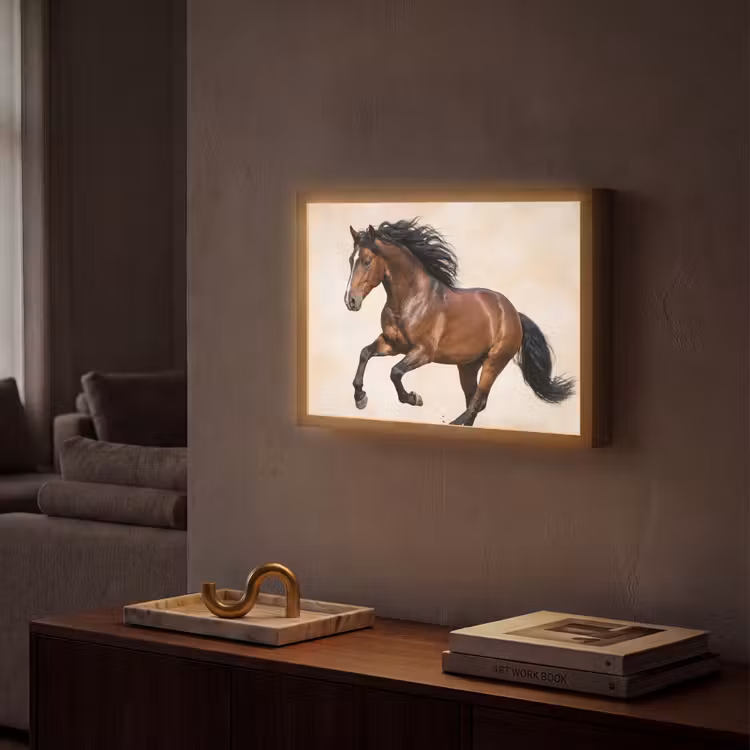 Paard - Galop - Energie Light Box met batterij (Wandlamp) middel -sfeer1