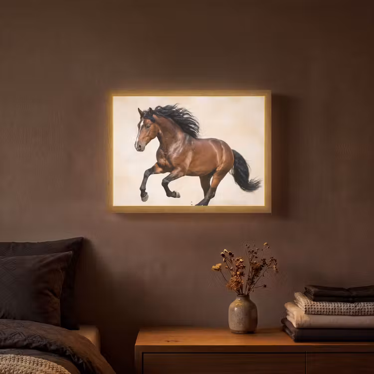Paard - Galop - Energie Light Box met batterij (Wandlamp) middel -sfeer4