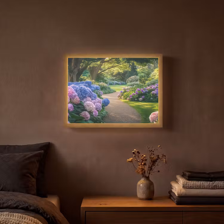 Hortensia- Park - Pad Light Box met batterij (Wandlamp) middel -sfeer4