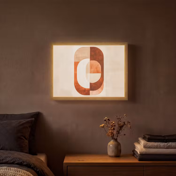 Illustratie - Abstract - Vormen - Rood Light Box met batterij (Wandlamp) middel -sfeer4