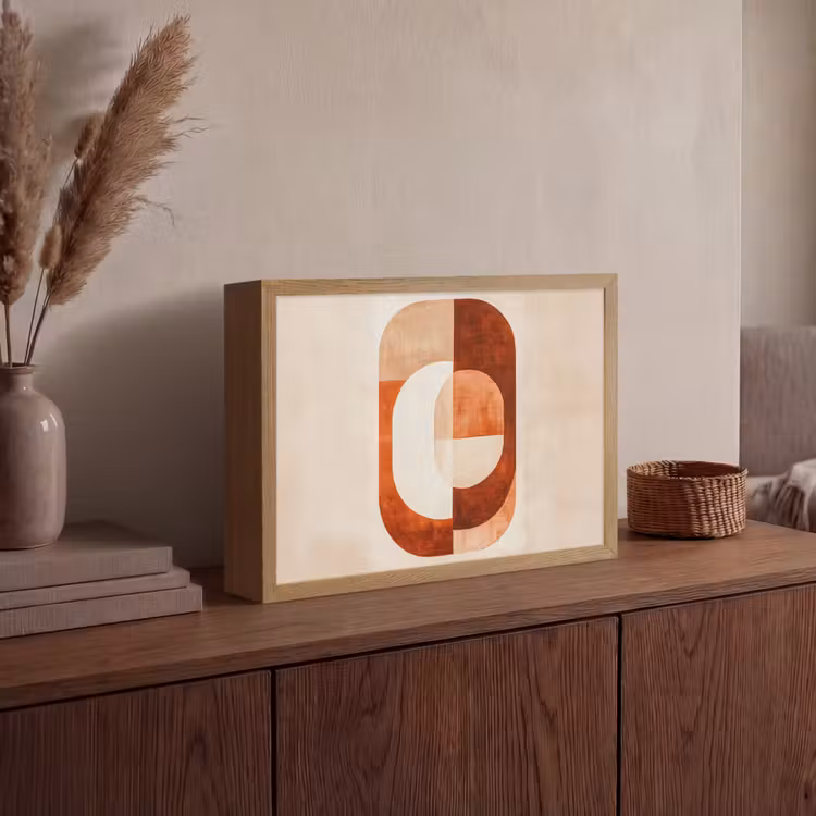 Illustratie - Abstract - Vormen - Rood Light Box met batterij (Wandlamp) middel -sfeer2