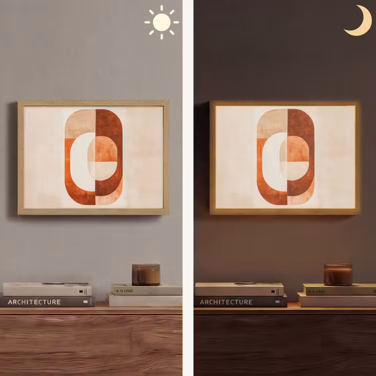 Illustratie - Abstract - Vormen - Rood Light Box met batterij (Wandlamp) middel -sfeer3