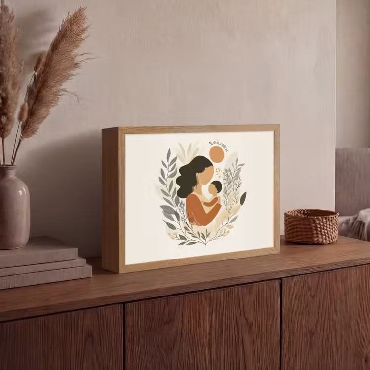 Illustratie - Quote - Moeder Light Box met batterij (Wandlamp) middel -sfeer2